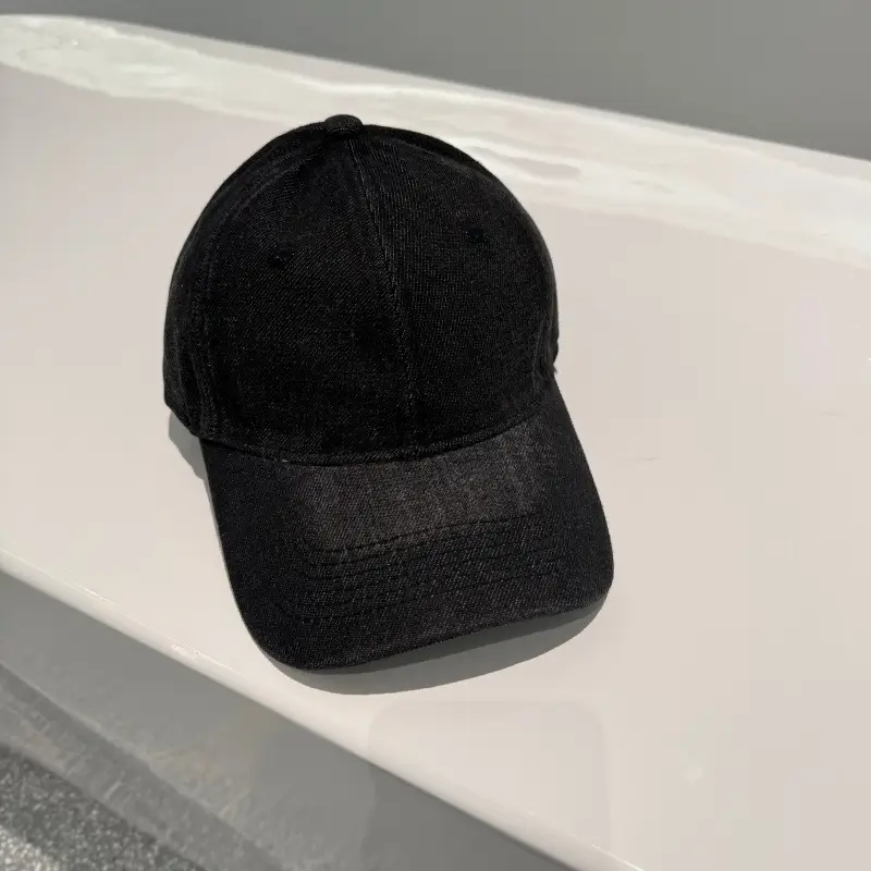 Black Denim Peaked Cap Summer Wear