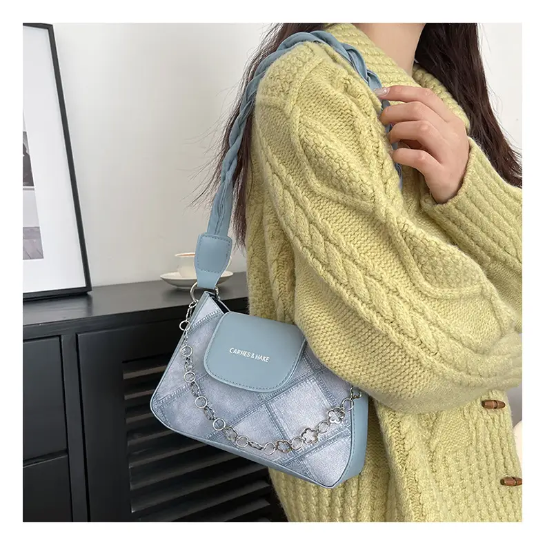 2024 Women's Grey Quilted Shoulder Bag with Chain Strap — feature 11
