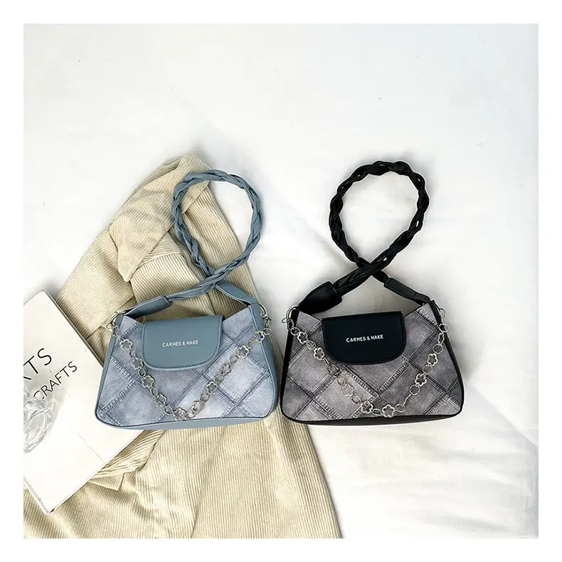 2024 Women's Grey Quilted Shoulder Bag with Chain Strap — feature 22