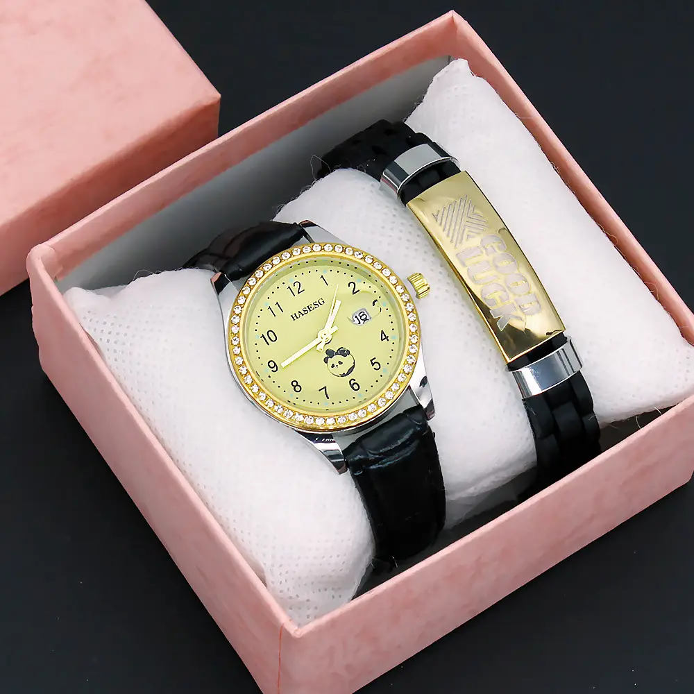Women's Digital Luminous Quartz Watch with Gold Bracelet — feature 18