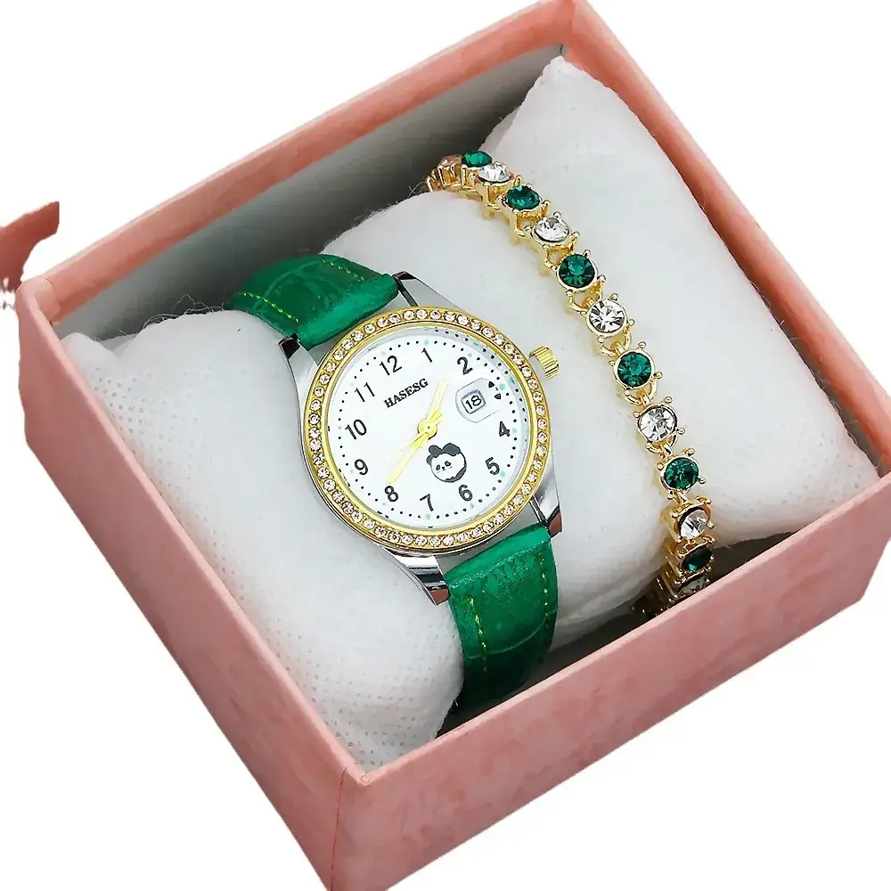 Women's Gold Luminous Quartz Watch with Red Strap - Image 32