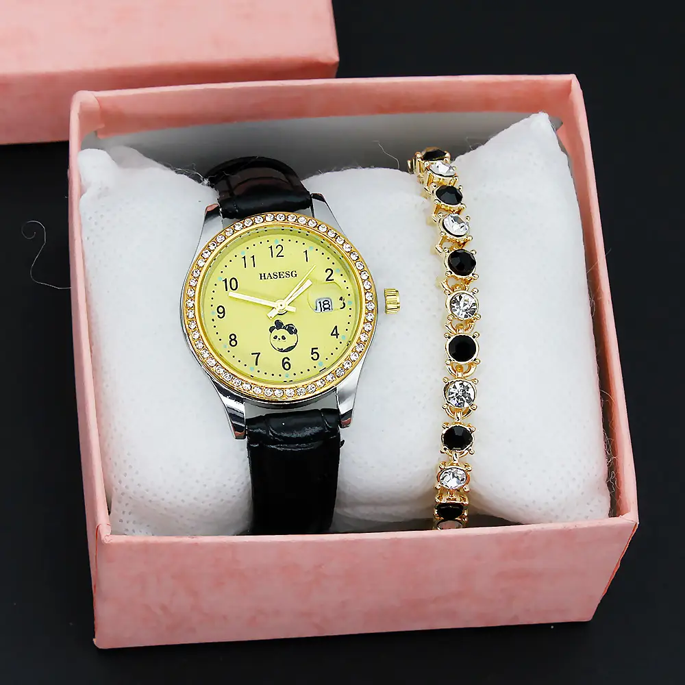 Women's Gold Luminous Quartz Watch with Red Strap — feature 14