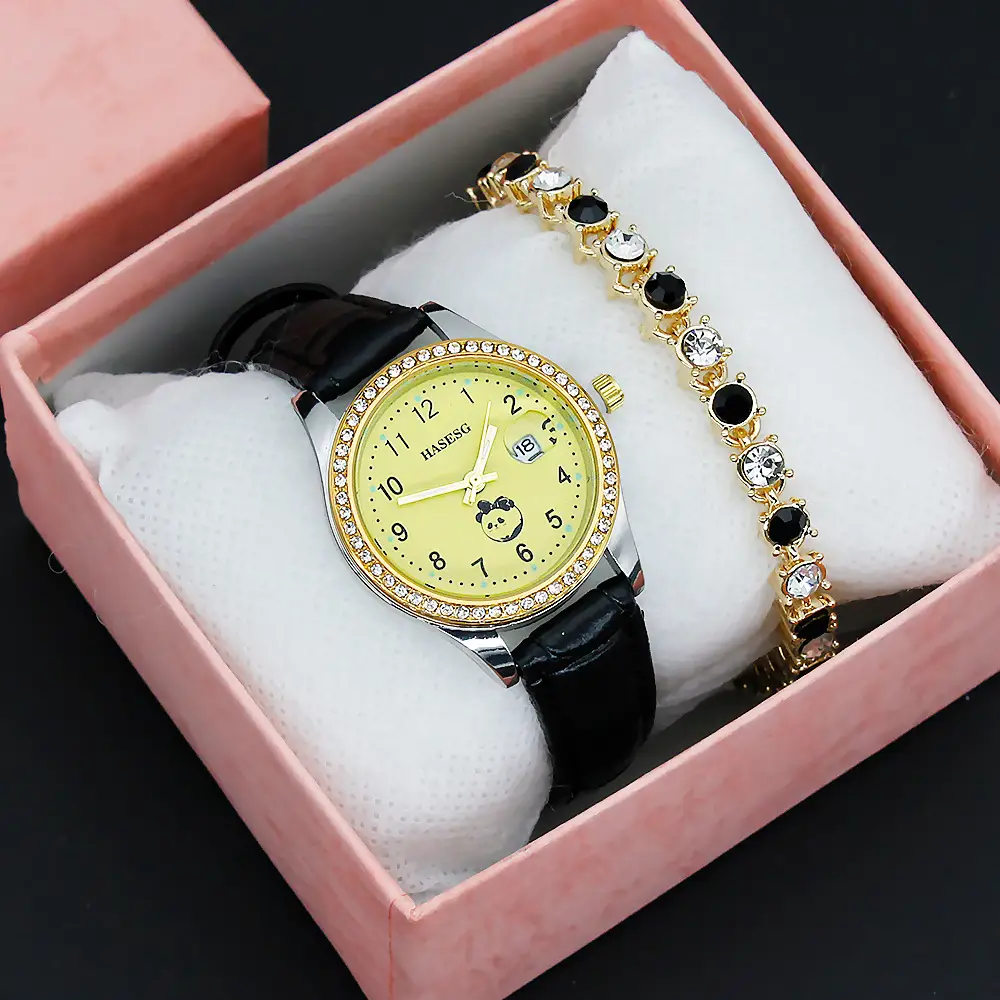 Women's Gold Luminous Quartz Watch with Red Strap — feature 15