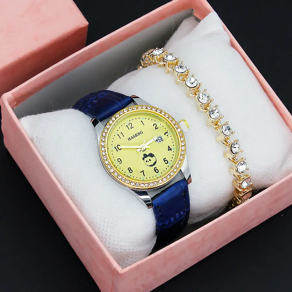 Women's Gold Luminous Quartz Watch with Red Strap — feature 16