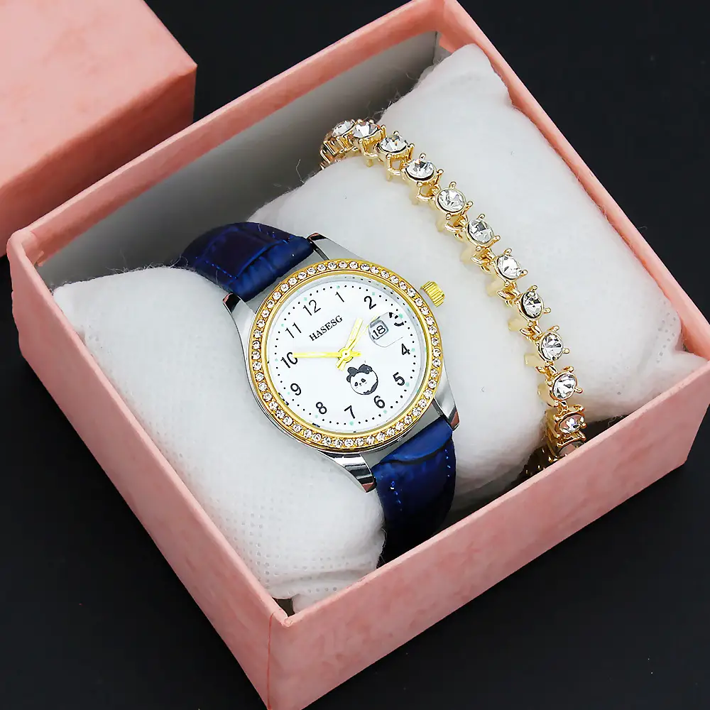 Women's Gold Luminous Quartz Watch with Red Strap — feature 18