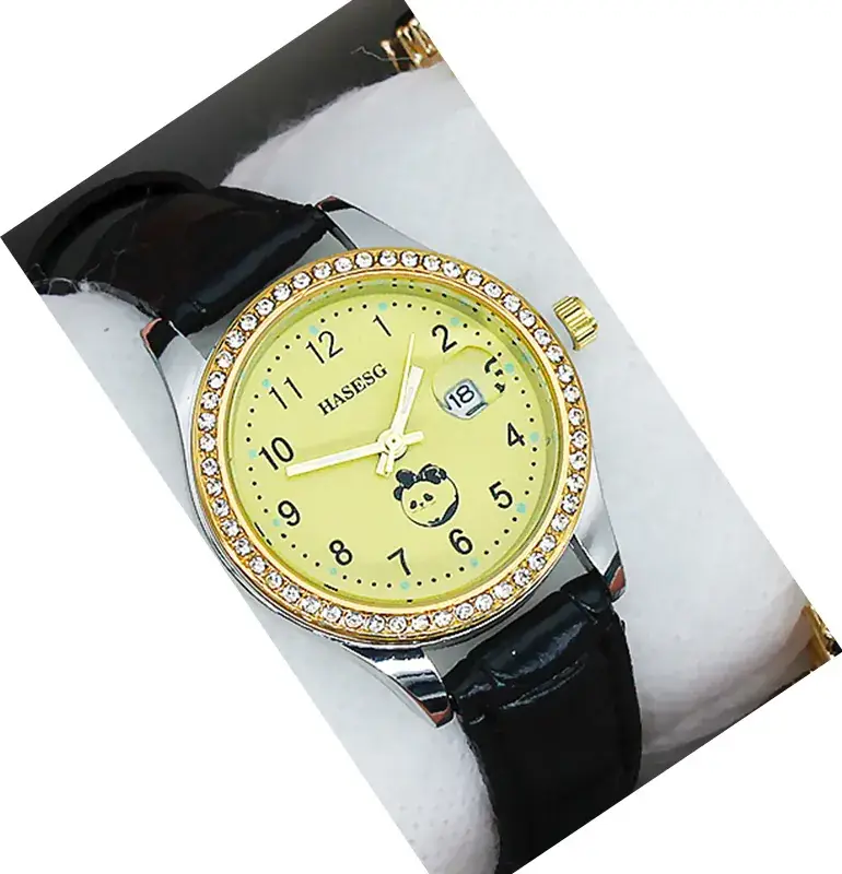 Women's Gold Luminous Quartz Watch with Red Strap - Image 13