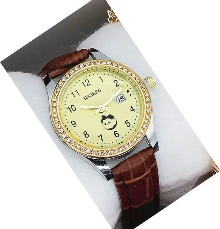 Women's Gold Luminous Quartz Watch with Red Strap - Image 14
