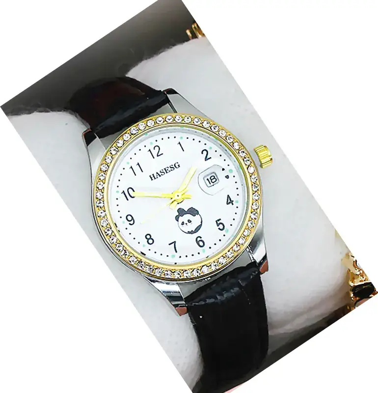 Women's Gold Luminous Quartz Watch with Red Strap - Image 19
