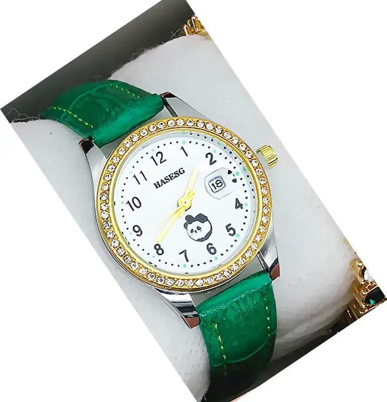 Women's Gold Luminous Quartz Watch with Red Strap - Image 21