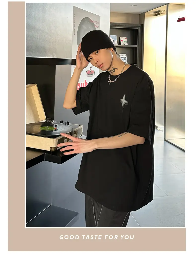 Men Printed White Short Sleeve T-Shirt Summer Hip Hop — feature 12