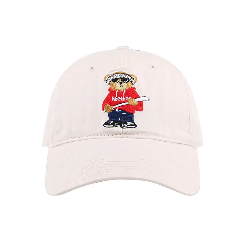 White Cartoon Baseball Cap for Women Spring Summer - Image 13