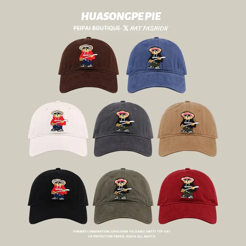 White Cartoon Baseball Cap for Women Spring Summer — feature 3