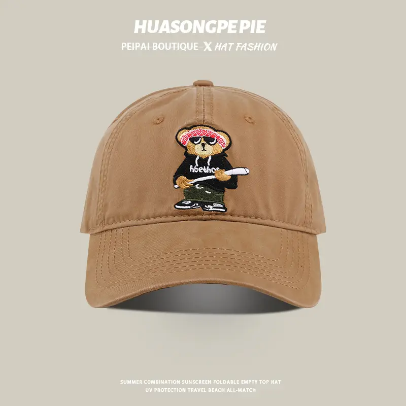 White Cartoon Baseball Cap for Women Spring Summer — feature 5