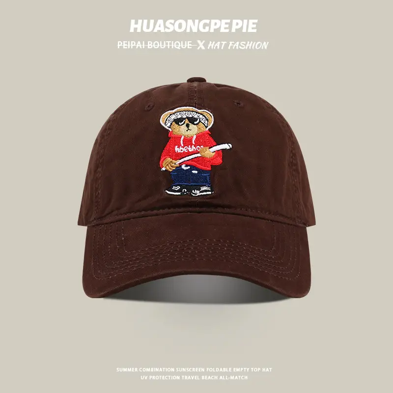 White Cartoon Baseball Cap for Women Spring Summer - Image 3
