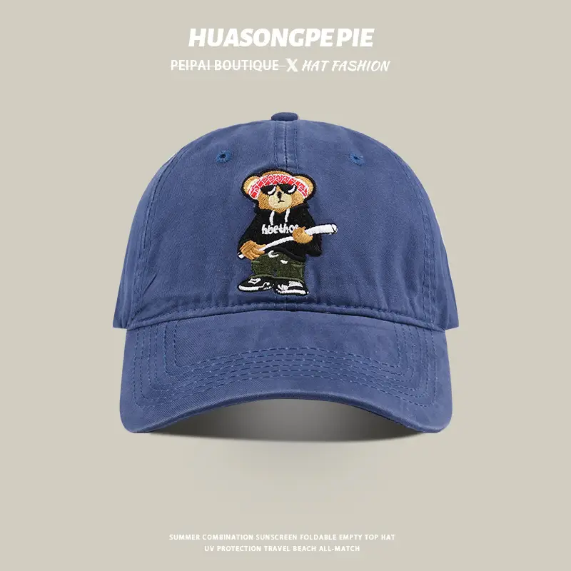 White Cartoon Baseball Cap for Women Spring Summer - Image 5