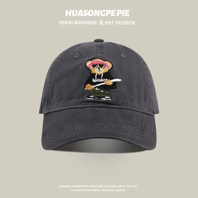 White Cartoon Baseball Cap for Women Spring Summer - Image 6