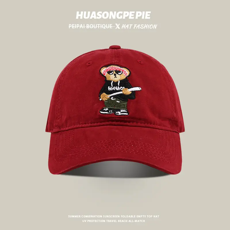 White Cartoon Baseball Cap for Women Spring Summer - Image 7