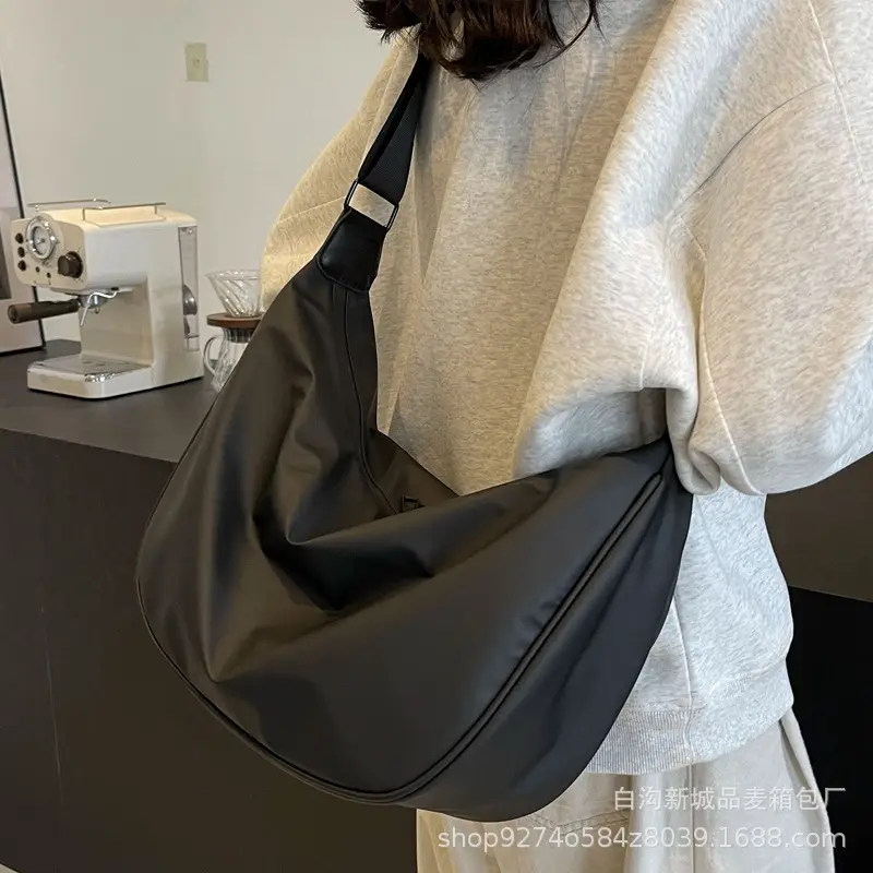 Women's Black Oxford Cloth Shoulder Bag 2026 - Image 3