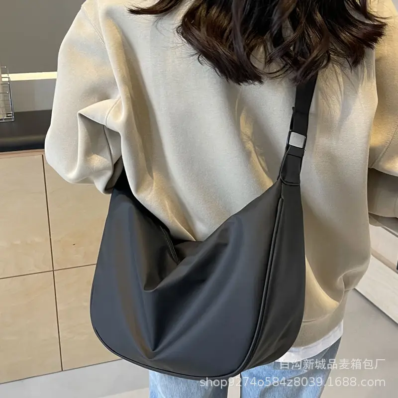 Women's Black Oxford Cloth Shoulder Bag 2026 - Image 4