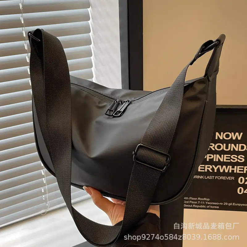 Women's Black Oxford Cloth Shoulder Bag 2026 - Image 5