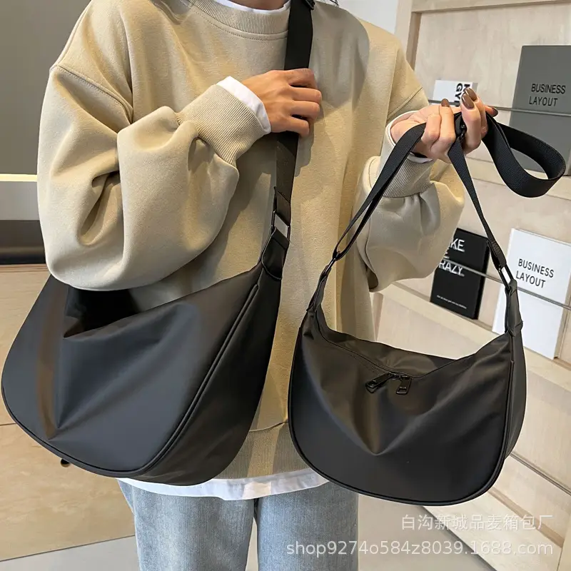 Women's Black Oxford Cloth Shoulder Bag 2026 - Image 6