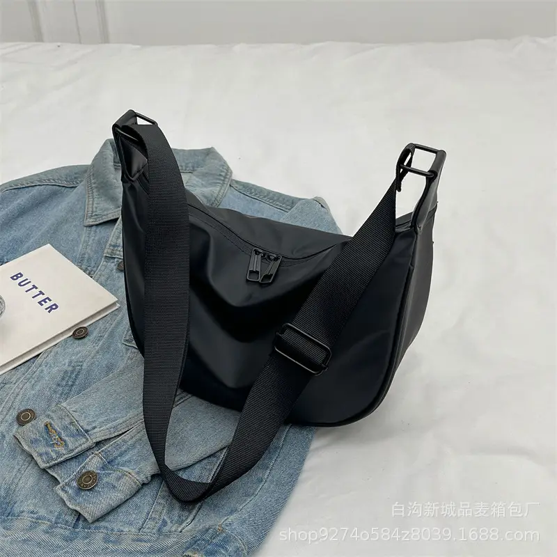 Women's Black Oxford Cloth Shoulder Bag 2026 - Image 2