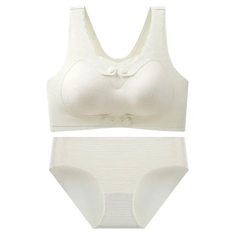 White Front Button Push Up Underwear Set - Image 5