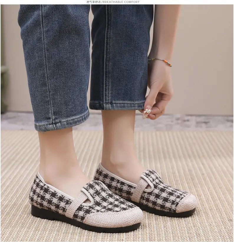 Women's Shoes Spring New Old Beijing Cloth Shoes Women's Single Shoes Breathable Cotton and Linen Cloth Shoes Slip-on Lazy Casual Fisherman Shoes — feature 15