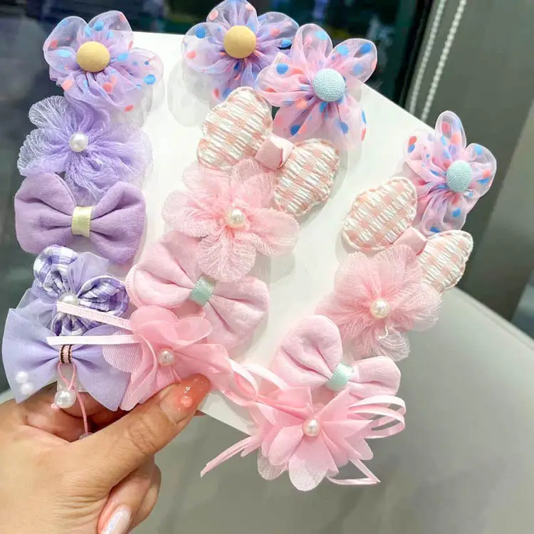 Princess Bow Hairpins for Girls Purple Flower Clips - Image 3