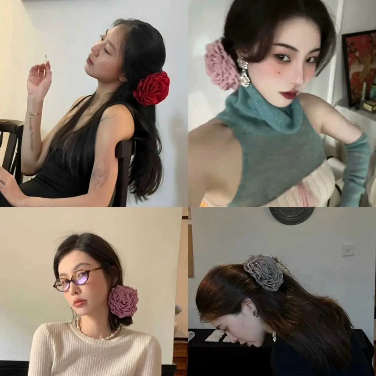 Women's White Rose Hair Clip for Spring Summer - Image 23