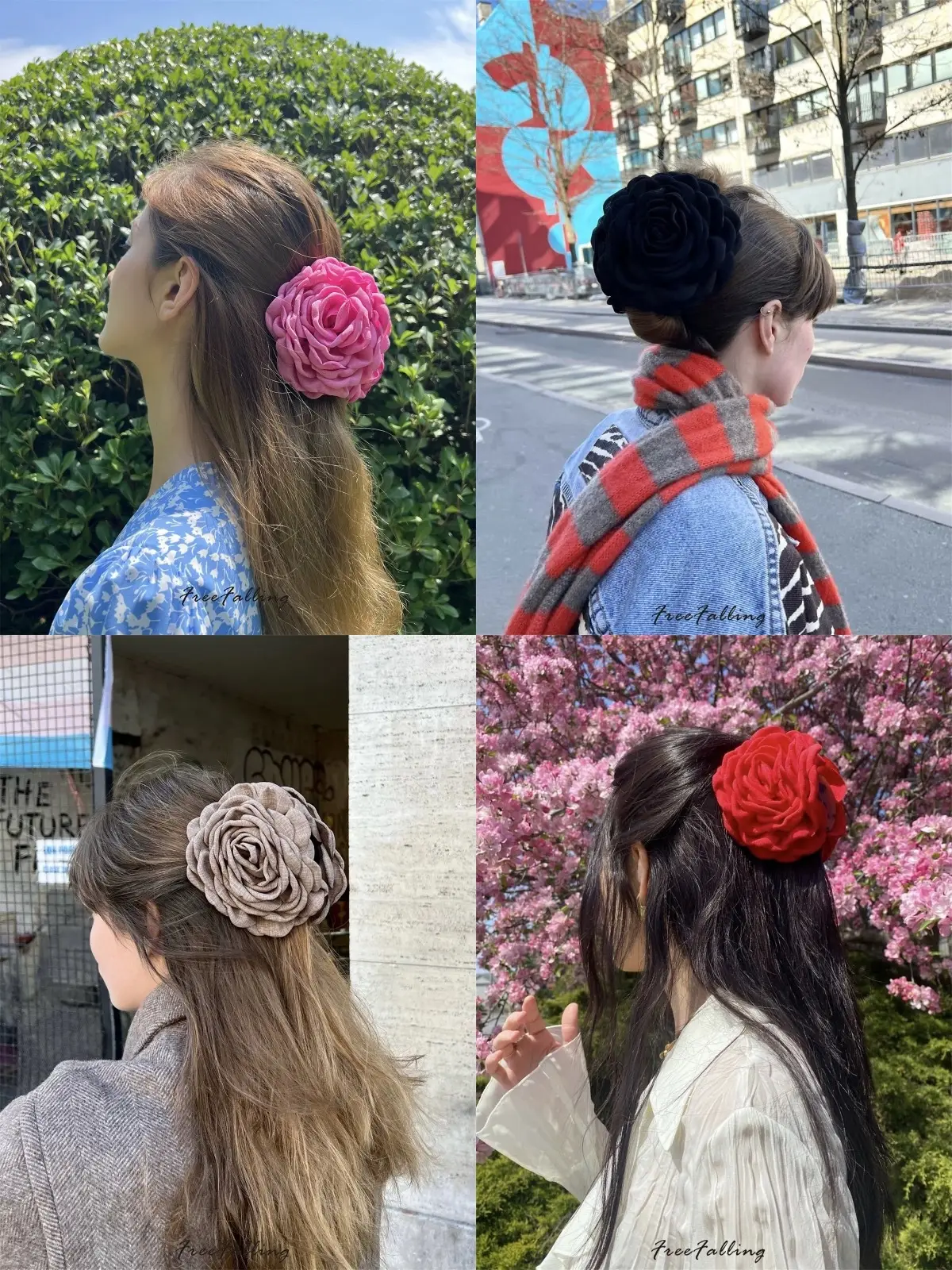 Women's White Rose Hair Clip for Spring Summer — feature 1