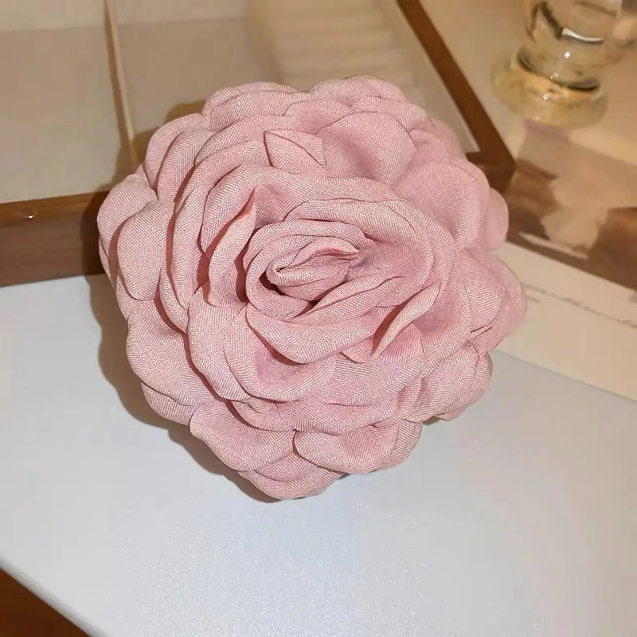 Women's White Rose Hair Clip for Spring Summer - Image 3