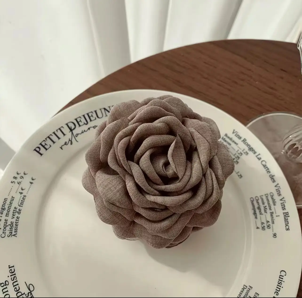 Women's White Rose Hair Clip for Spring Summer - Image 6