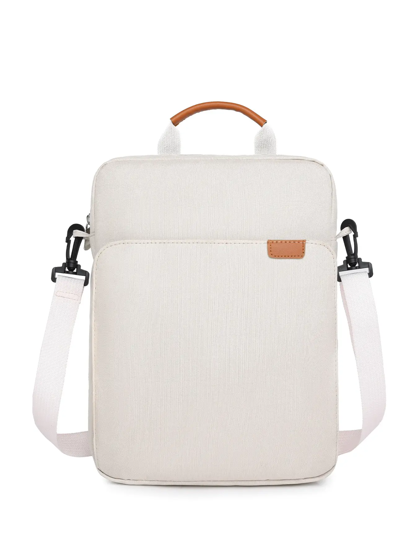 Men's Blue Oxford Crossbody Bag with Leather Strap - Image 10