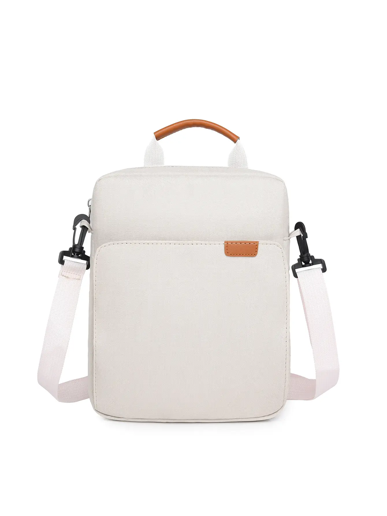 Men's Blue Oxford Crossbody Bag with Leather Strap - Image 6