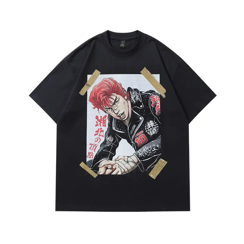 Black Hip Hop Graphic T-Shirt for Men Women - Image 3