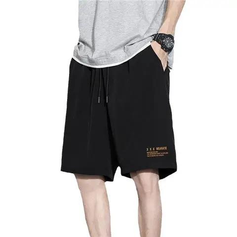 Men's Summer Thin Ice Silk Shorts Beige Grey Loose Fit - Image 28