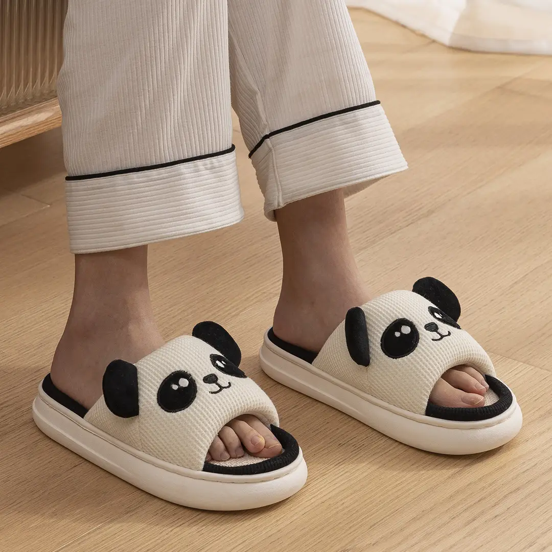 Mute Linen Slippers Men's Spring and Autumn Indoor Home Use Four Seasons Cotton and Linen Cloth Slippers Women's New Winter and Summer