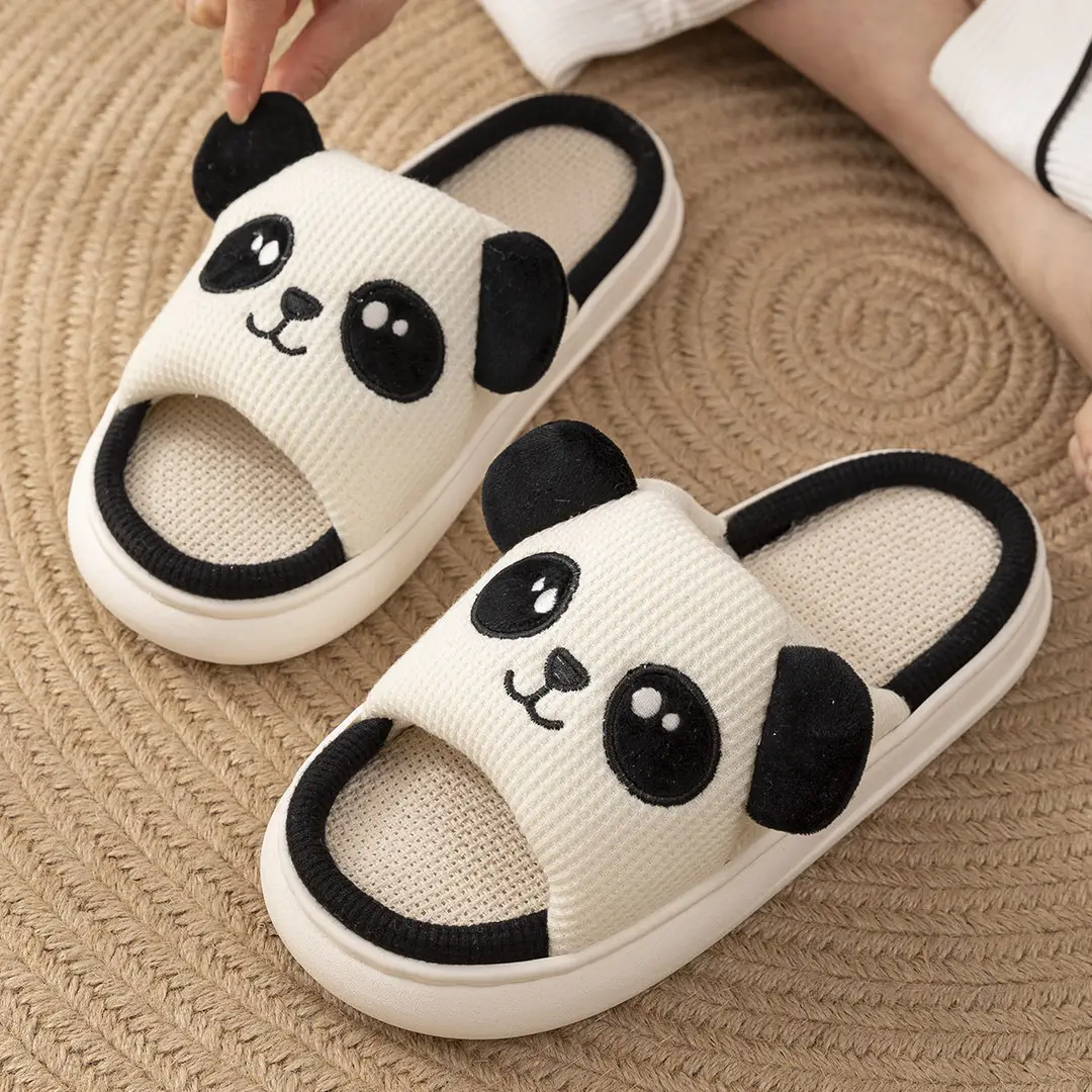 Mute Linen Slippers Men's Spring and Autumn Indoor Home Use Four Seasons Cotton and Linen Cloth Slippers Women's New Winter and Summer