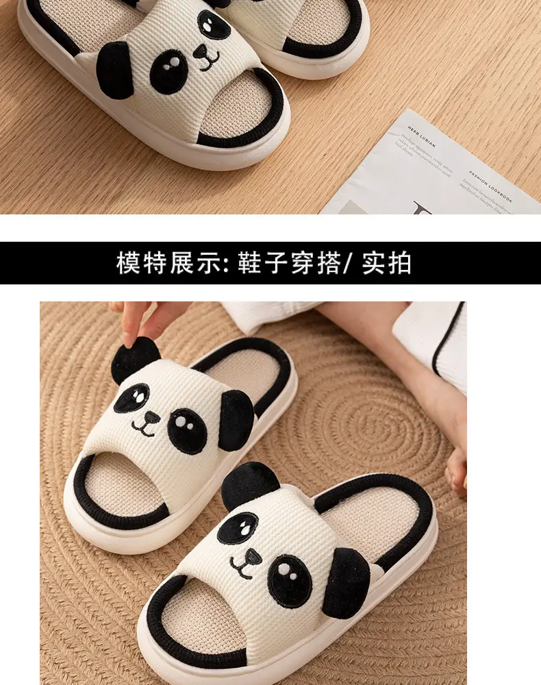 Mute Linen Slippers Men's Spring and Autumn Indoor Home Use Four Seasons Cotton and Linen Cloth Slippers Women's New Winter and Summer — feature 6