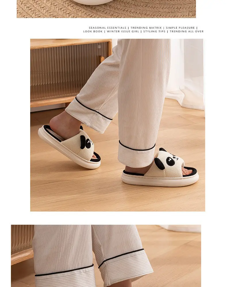 Mute Linen Slippers Men's Spring and Autumn Indoor Home Use Four Seasons Cotton and Linen Cloth Slippers Women's New Winter and Summer — feature 7