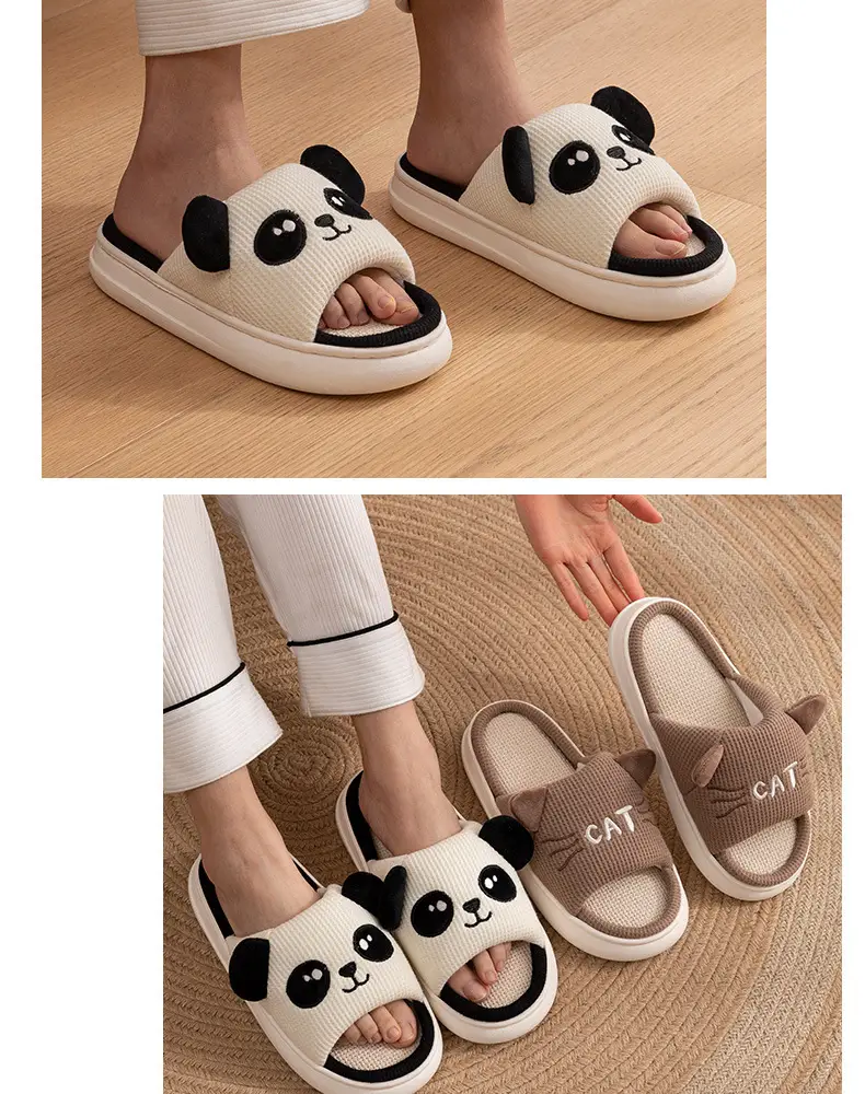 Mute Linen Slippers Men's Spring and Autumn Indoor Home Use Four Seasons Cotton and Linen Cloth Slippers Women's New Winter and Summer — feature 8