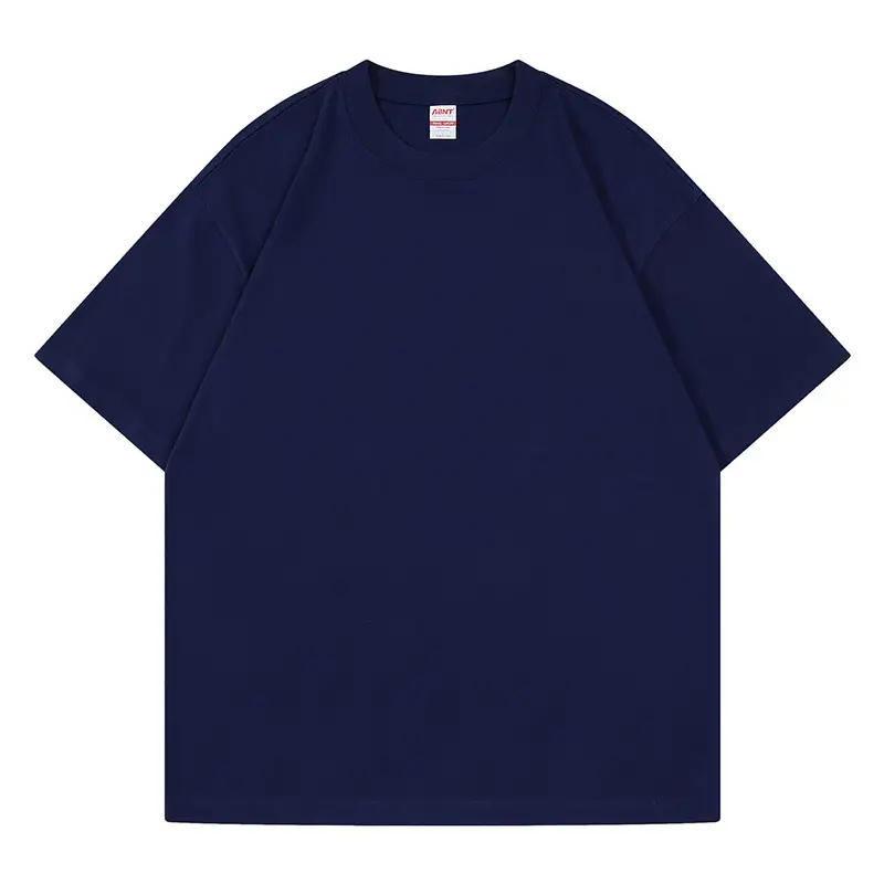 Black 270g Cotton Round Neck T-Shirt - Image 3