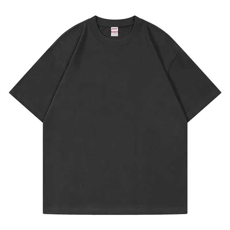 Black 270g Cotton Round Neck T-Shirt - Image 5