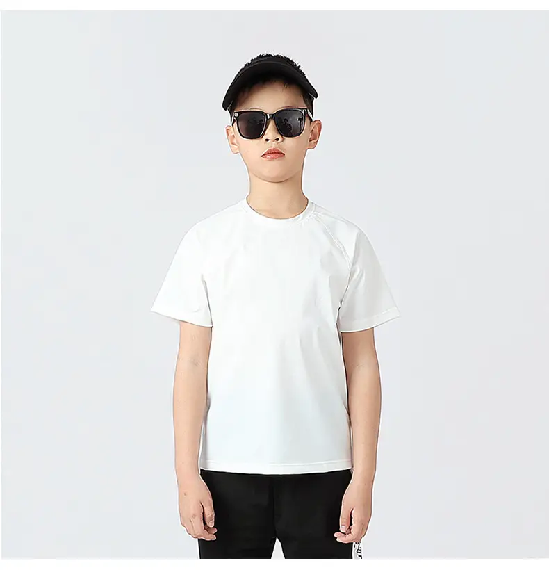 Summer Korean Kids White Short Sleeve T-Shirt — feature 42