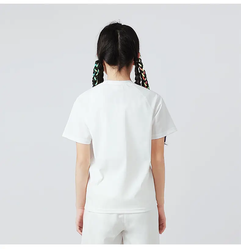 Summer Korean Kids White Short Sleeve T-Shirt — feature 43