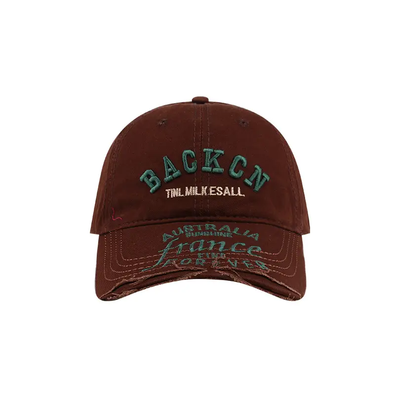 Ripped Baseball Cap Women Peaked UV Protection - Image 6
