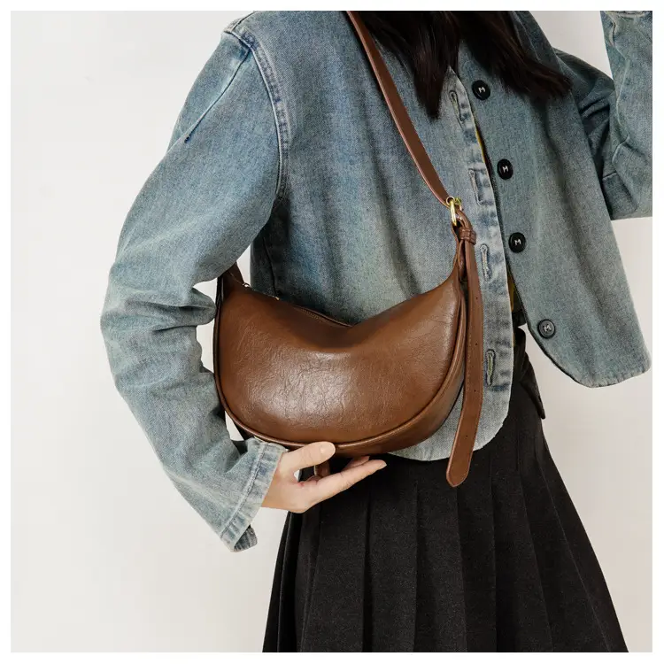 Women's Brown Leather Crossbody Bag with Adjustable Strap — feature 14