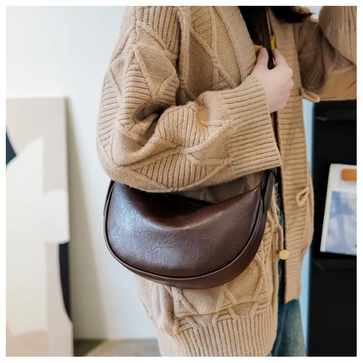 Women's Brown Leather Crossbody Bag with Adjustable Strap — feature 16