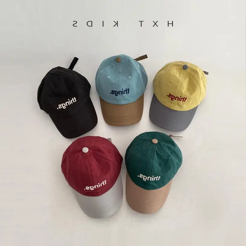 Children's Blue Brown Embroidered Baseball Cap - Image 6